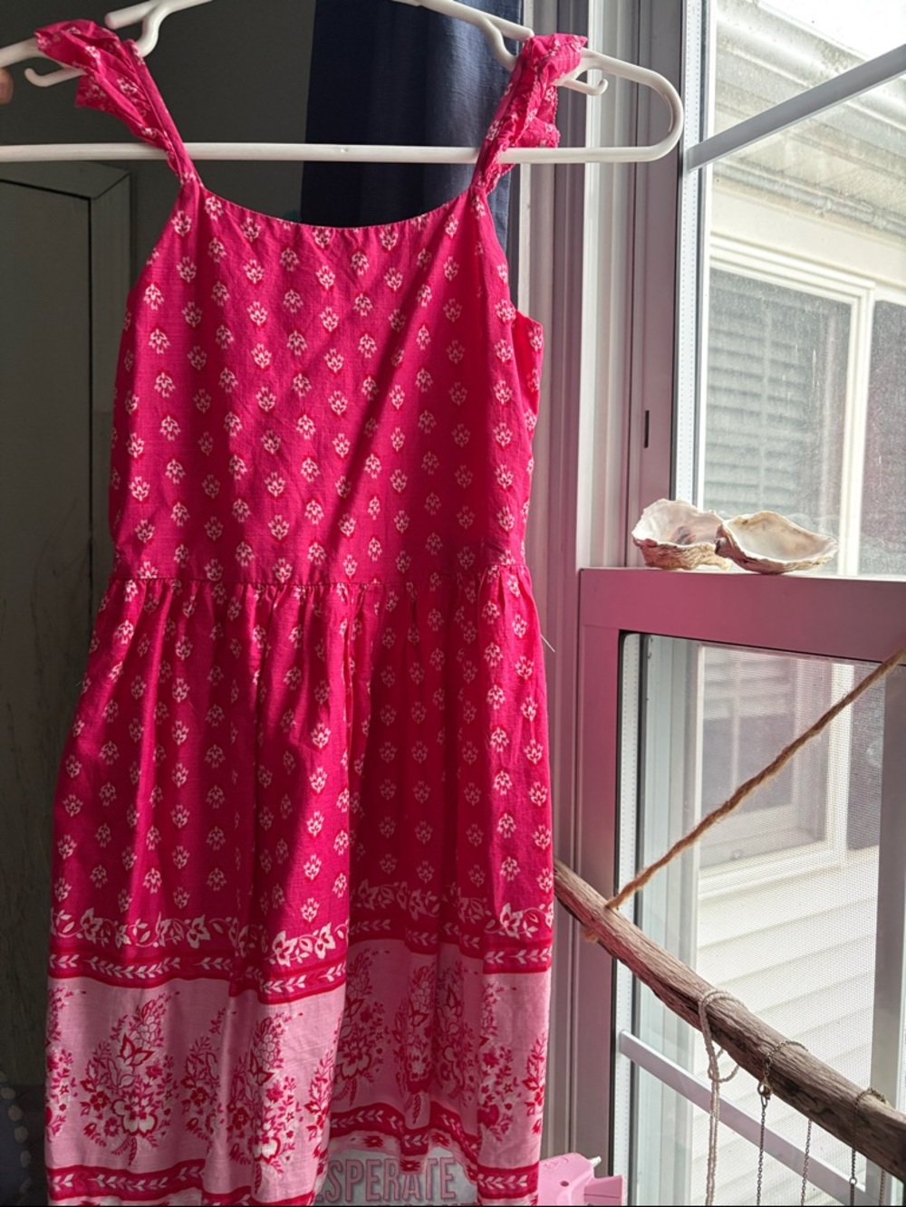 GAP Girls Pink Floral-Print Boho Dress